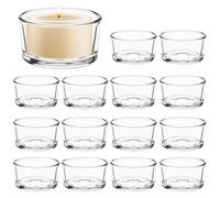 QWORK® 15 Pezzi portacandele in vetro, Φ 4,5 cm porta candele tea light, per matrimoni, feste, decorazione per la casa