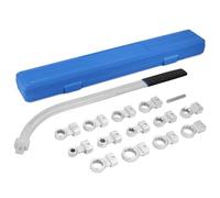 QWORK 15 pezzi universale ausiliario cinghia tenditore puleggia strumento di rimozione del motore, set di chiavi di tensione cinghia dentata con adattatori multi-dimensioni e custodia per il trasporto