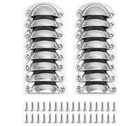 QWORK® 16 Pezzi Maniglie per Mobili Vintage, Pomelli a Forma di Conchiglia per Cassetti Armadio (Argento)