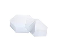 QWORK® 16 Pezzi Pannello Acrilico Esagonali- Spessore 2 mm - Foglio Acrilico Trasparente per DIY Artigianato Cornici (10 x 11.5 cm)