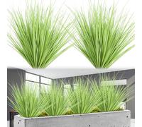 QWORK® 16 Pezzi piante finte da esterno, pianta verdi artificiali, per decorazione, cassette per fiori, giardino