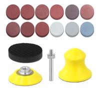 QWORK® 184 Pezzi dischi abrasivi, carta abrasivi 50 mm per levigatura a umido e a secco, diverse grane 60 a 10000