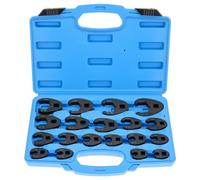 QWORK® 19 pezzi set di chiavi combinate crowfoot, attacco esterno quadrato 3/8" 1/2", chiavi metriche da 8-32mm in cromo molibdeno