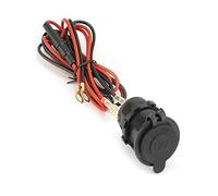 QWORK® 1pcs impermeabile presa accendisigari auto 12 v/24 v, con cavo di collegamento da 1 m per moto marine per auto