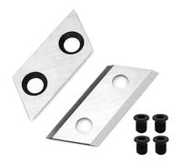 QWORK® 2 lame di ricambio per trituratori e 4 viti compatibile con QJ1200SP, McCulloch MCS2001