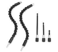 QWORK® 2 pezzi 1/4'' albero di prolunga flessibile per punta da trapano 30 cm, 3 pezzi 1/4'' supporto per punta per cacciavite, 60 mm, 100 mm, 150 mm