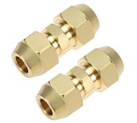 QWORK® 2 pezzi 3/8" doppio nipplo per tubi in rame, prolunga per tubo aria condizionata da 9.52 mm, adatta per uso domestico e industriale