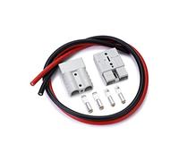 QWORK® 2 Pezzi 50A Connettore Batteria Spina Quick Connect con Cavo Elettrico 8AWG (60cm Rosso/Nero) per Auto Moto Barca