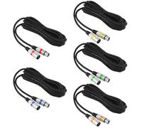 QWORK® 2 Pezzi 5M Cavi XLR, 3 Pin Cavo per Microfono XLR Maschio a Femmina, per Microfono, Altoparlanti, Mixer Audio