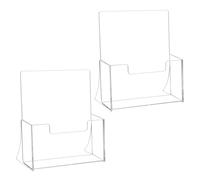 QWORK® 2 pezzi A5 acrilico portavolantini da tavolo, per esporre brochure, volantini, riviste