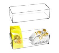 QWORK® 2 Pezzi Acrilico Scatola di immagazzinaggio per bustine di tè Organizer per bustine di tè per bustine di tè, bustine di caffè, cialde di caffè, dolcificanti, Zucchero e Altro
