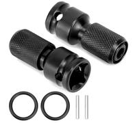QWORK® 2 Pezzi Adattatore bussole, 1/2" adattatore per presa da attacco quadro a 1/4" con codolo esagonale, adattatore per presa a sgancio rapido, per chiavi a percussione e a cricchetto