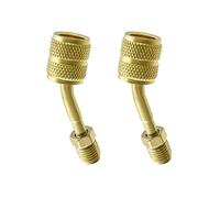 QWORK® 2 pezzi Adattatore R410a, ottone, 5/16"SAE Femmina a 1/4" Maschio, per sistema HVAC Mini Split