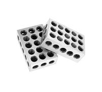 QWORK® 2 pezzi blocchi paralleli blocchi metrici 1-2-3 23 fori, dimensioni 25 x 50 x 75 mm, precisione 0,005 mm, accessori per fresatrici