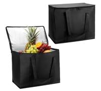 QWORK® 2 Pezzi Borsa Frigo Grande, 41X26X33CM Borse Termiche Pieghevoli, Borsa Frigo Riutilizzabili, per Alimenti, Picnic, Shopping