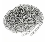 QWORK® 2 Pezzi Catena acciaio zincato - Ø 3 mm - 5 m - Resistente alla ruggine - per stendere i panni/appendere le piante/catena per cani/lucchetto per bici/decorazione fai da te