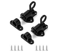 QWORK® 2 Pezzi Chiavistello a Molla, Serratura Porta Automatico con Viti per Porte Balconi, Porte Giardino, Ante Armadi, Finestre (Nero)