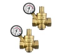 QWORK® 2 pezzi DN20 riduttore del regolatore di pressione in ottone con manometro della valvola di riduzione della pressione regolabile