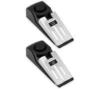 QWORK® 2 Pezzi Fermaporta da Pavimento con Allarme 120dB, 3 Sensibilità Regolabili, Allarme Antifurto per Sicurezza Casa/Viaggio (Batteria non inclusa)