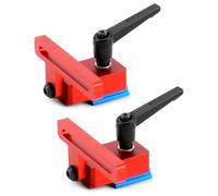 QWORK® 2 pezzi Fermo per binario di guida tipo 30, fermo scorrevole per la lavorazione del legno, per binari a T con scanalatura a T, utensili manuali per la lavorazione del legno