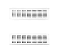 QWORK® 2 pezzi griglie di ventilazione in alluminio, griglie areazione, per armadi, porte del bagno, 8X30 CM