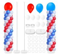QWORK® 2 pezzi kit supporto per colonna per palloncini, pilastri per torre di palloncini in metallo regolabili da 53 cm a 206 cm per decorazioni per feste, compleanni e matrimoni