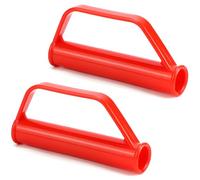 QWORK® 2 Pezzi Maniglie di Sicurezza Rosse per Carrello, Diametro Interno 25 mm, Maniglie di Ricambio con Protezione per le Mani