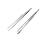 QWORK 2 pezzi pinzette lunghe in acciaio inossidabile, rotonde e appuntite, pinza cucina, pinza barbecue, 30 cm