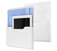 QWORK® 2 Pezzi Portadocumenti magnetico, portapenne magnetico, porta brochure da parete A4, per ufficio, scuola e casa, bianco