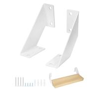 QWORK® 2 Pezzi Reggimensola muro di Ferro - Staffe per mensole pesanti per mensola da muro - 10cm Bianco