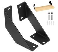 QWORK® 2 Pezzi Reggimensola muro di Ferro - Staffe per mensole pesanti per mensola da muro - 10cm Nero