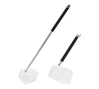QWORK® 2 Pezzi Rete Da Pesca Per L'acquario, Reti Da Pesca Per Carri Armati, Mini Rete Per Acquario Retrattile Regolabile, Allungabile 19-54 cm, Nera