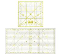 QWORK® 2 Pezzi righelli per patchwork, 15x15 cm e 15x30 cm righello per quilting con scala, righelli da cucito universale
