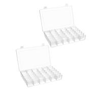 QWORK® 2 pezzi scatola con 36 scomparti, portaoggetti per viti, scatole plastica trasparenti, con divisori regolabili