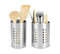 QWORK® 2 Pezzi scolaposate, Porta Posate Cucina, Acciaio Inossidabile, Organizer da Cucina, Dimensioni 16,5 x 10 cm e 15 x 12 cm