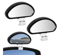 QWORK® 2 pezzi specchietti per angoli ciechi per auto, specchio grandangolare per auto, specchio retrovisore ausiliario per auto, regolabile, per tutti i veicoli