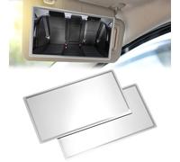 QWORK® 2 Pezzi Specchio Cosmetico per Auto in Acciaio Inossidabile - Adesivi, Infrangibili e Antiruggine