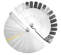 QWORK® 2 Pezzi spessimetro, 32 fogli calibratori diritti e 16 fogli calibratori piegati, per valvole, chitarra, candela