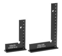 QWORK® 2 Pezzi squadra carpentiere 90°, 100 x 70 mm & 150 x 100 mm squadra da falegname con scala in centimetri, per lavorazione dei metalli