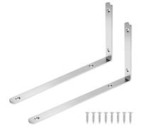 QWORK® 2 Pezzi Staffe per Mensole Pesanti, 300x160mm, Spessore di 4 m, Acciaio Inox