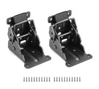 QWORK® 2 Pezzi Staffe per Tavoli Pieghevoli, Cerniera Autobloccante in Acciaio Zincato con 20 Viti - Nero