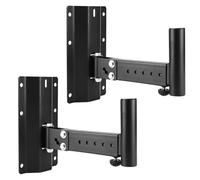 QWORK® 2 pezzi supporto da parete per altoparlanti, staffa per altoparlanti DJ e PA, lunghezza regolabile, angolo regolabile, capacità di carico di 35 kg