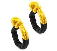 QWORK 2 Pezzo 12mm x 50cm grillo Morbido, 14T di Resistenza alla Rottura, Corda di Recupero con Manicotto per verricello attività all'aperto