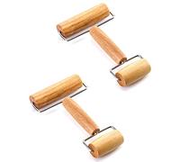 QWORK 2 rulli in legno duro 2 in 1, 6-7/8 pollici doppio rullo strumento per la lavorazione dell'argilla della ceramica