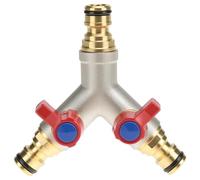 QWORK® 2 Vie distributore per rubinetto, Y raccordo per tubo ottone 1/2", per impianti di irrigazione e sistemi di lavaggio