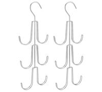 QWORK 2 x organizer per borsa a mano con 6 ganci, porta sciarpa, supporto per riporre sciarpe, cravatte, argento