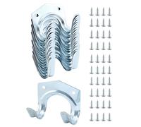 QWORK® 20 Pezzi Ganci Attrezzi da Giardino in Ferro, Porta Attrezzi a Doppio Gancio con 40 Viti per Giardino, Garage, Casetta