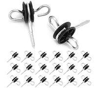 QWORK® 20 pezzi isolatori ad anello, isolatori per recinto elettrico a doppio gancio, per corde, fili e trefoli.