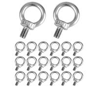 QWORK 20 Pezzi M12 Bulloni ad Occhiello, M12 Bullone per Sollevamento Filettato Maschio Acciaio Inossidabile 304 per Sollevamento Vivente (300KG)