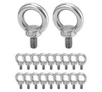 QWORK 20 Pezzi M8 Bulloni ad Occhiello, M8 Bullone per Sollevamento Filettato Maschio Acciaio Inossidabile 304 per Sollevamento Vivente (120KG)